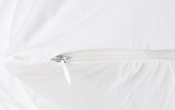 white Pillow Protector Waterproof Cotton on grey stripe sheet