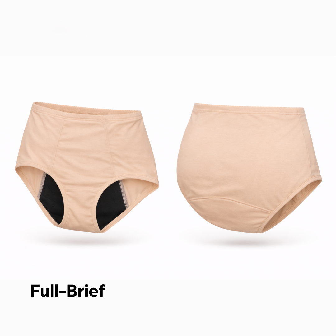 Women’s Absorbent Underwear - Full Brief - Beige