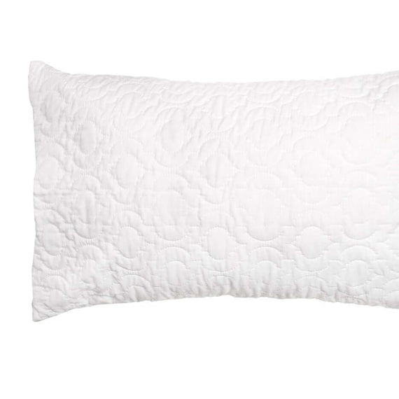 White quilted pillow protector